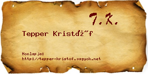 Tepper Kristóf névjegykártya